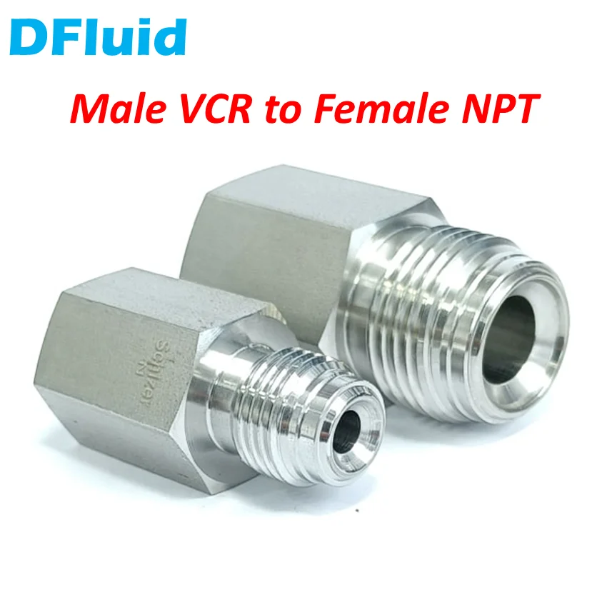 Male VCR to Female NPT Adapter VCR Fitting Stainless Steel 316 Face Seal Fitting 1/8 1/4 3/8 1/2 inch replace Swagelok