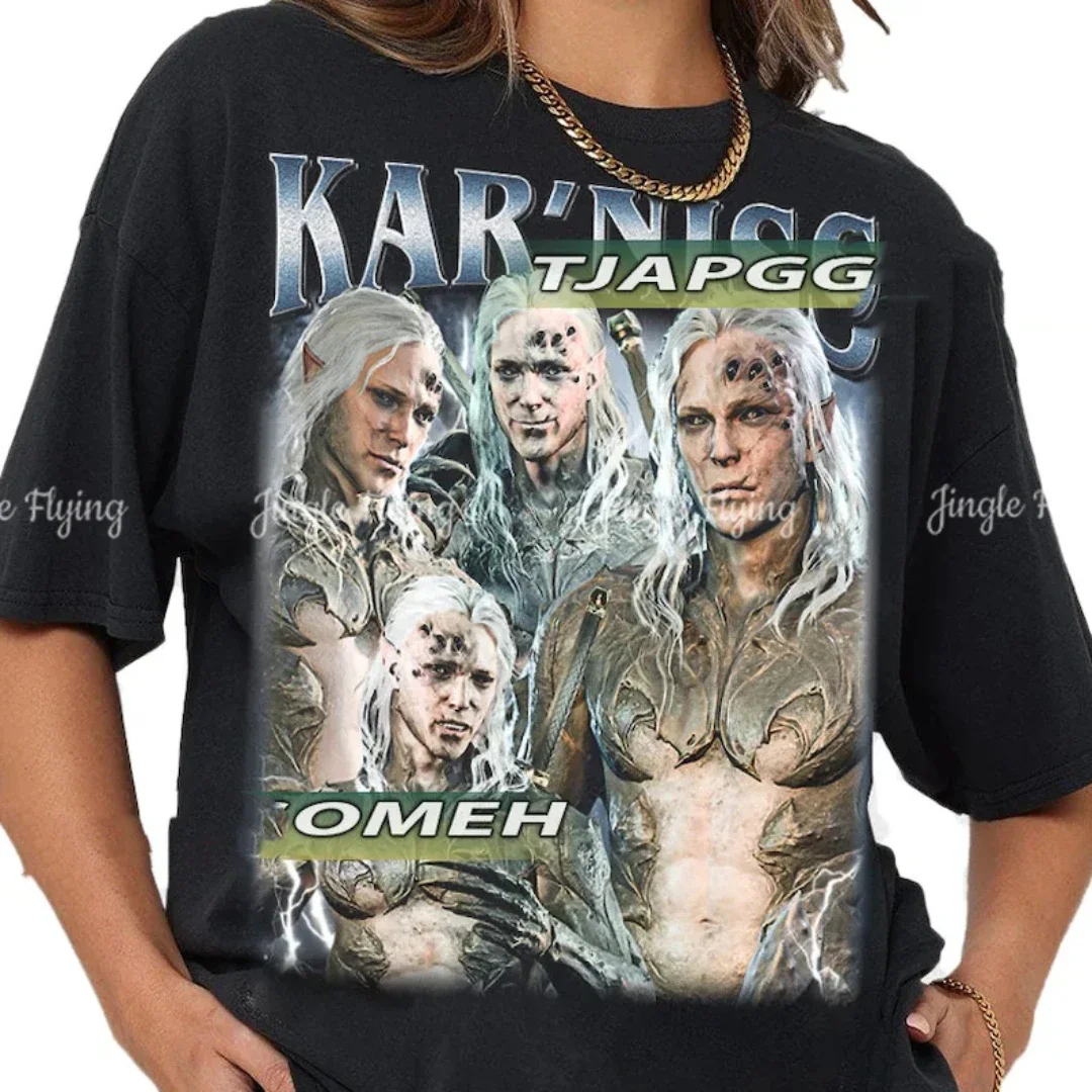 Винтажная футболка Kar'niss Baldurs Gate 3 подарочная унисекс в стиле бутлег для женщин и