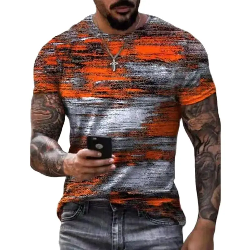 

T-Shirt surdimensionné imprimé mosaïque pour homme, haut d'été à manches courtes, décontracté et ample, à la mode, XXS-6XL