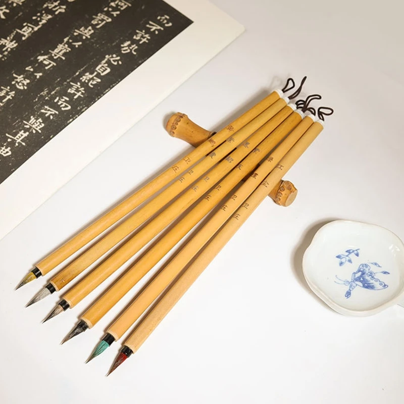 

Chinese Calligraphy Brush Handmade Wolf Hair for Sumi Painting Watercolor Kanji H8WD