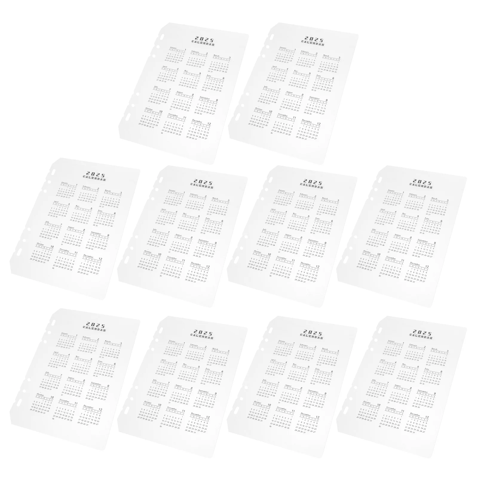 Разделители для ноутбуков Ежемесячный планировщик Вставка переплета Матовый