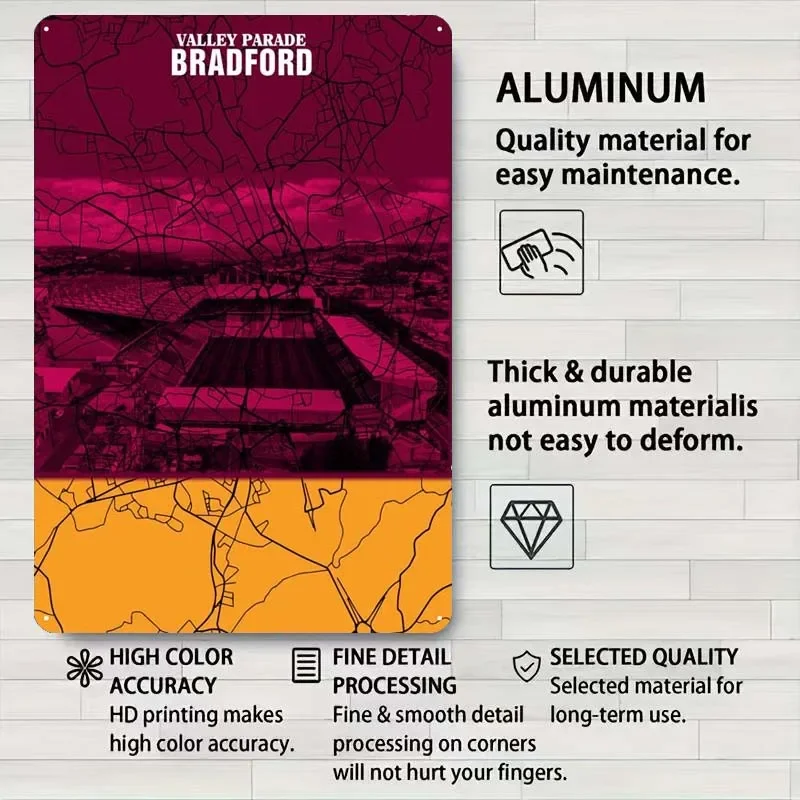 Спортивный металлический постер Bradford Valley парад украшение для дома винтажный