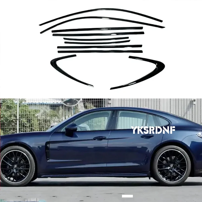 Для Porsche Panamera 970 971: Накладки на оконные рамы и пороги дверей (2010-2021) — черные, серебристые (art.: 3920da224003e) - 3920da224003e