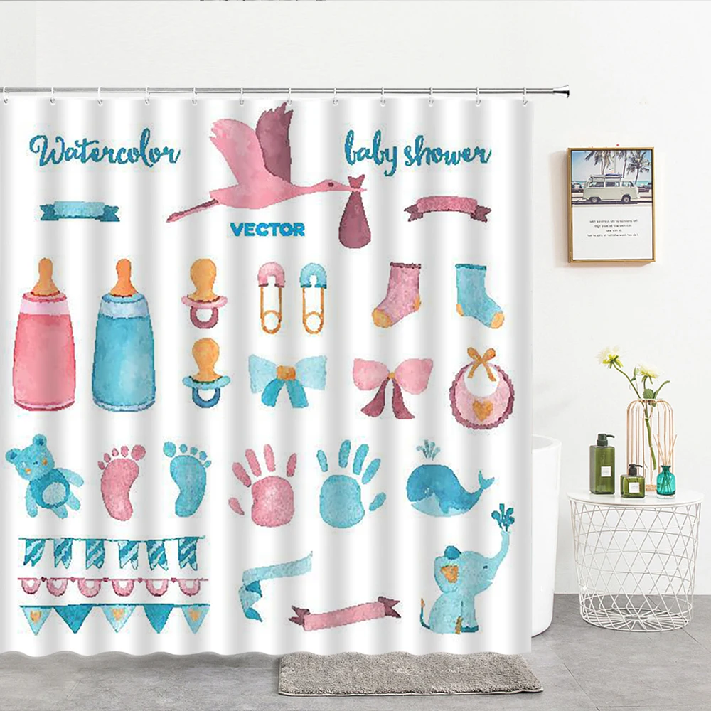 Шторы для ванной с 3d рисунком кота из мультфильма водонепроницаемые моющиеся