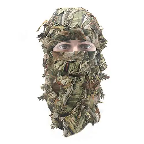 

Tactical Camouflage Hat Full Face Mask Maple Leafy 3D Face Mask Headwear Outdoor Hunting Fishing Combat Camo Hat