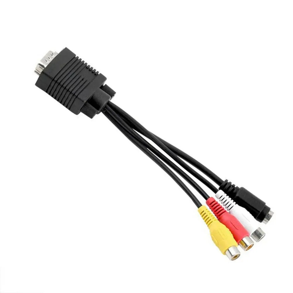 Фото Кабель-конвертер VGA/SVGA в S-Video и RCA AV Out, высококачественный, D-Sub 15P (штекер) на Mini Din (гнездо) RCA Jack для №5