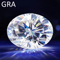 real oval moissanite loose gemstones 0 1ct to 8ct d color vvs1 excellent cut pass diamond tester with gra certificate engagement