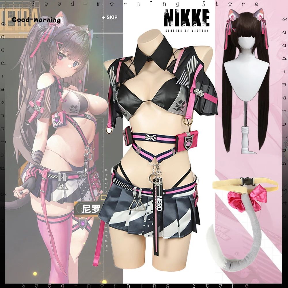 

Game NIKKE The Goddess Of Victory Niro New Suit Cosplay Costume Lovely Women Cat Dress Uniform Halloween Party Role play