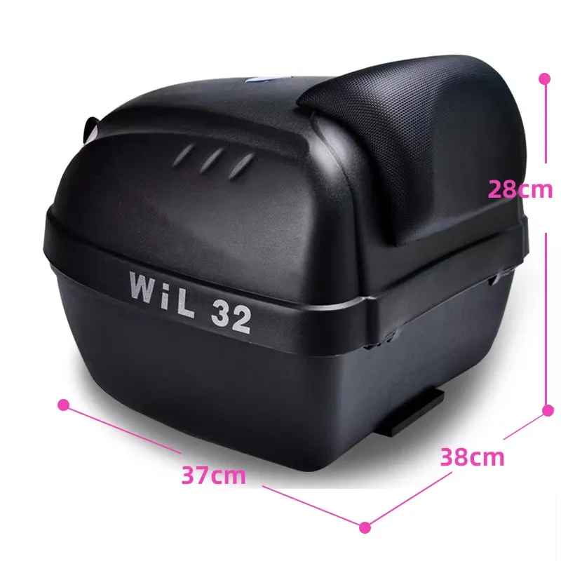 

NEW2023 Durable 28L Motorcycle Cushion Tour Tail Box Motorcycle Luggage Box Top Case with 2 Keys Multifunctional Scooter Luggag