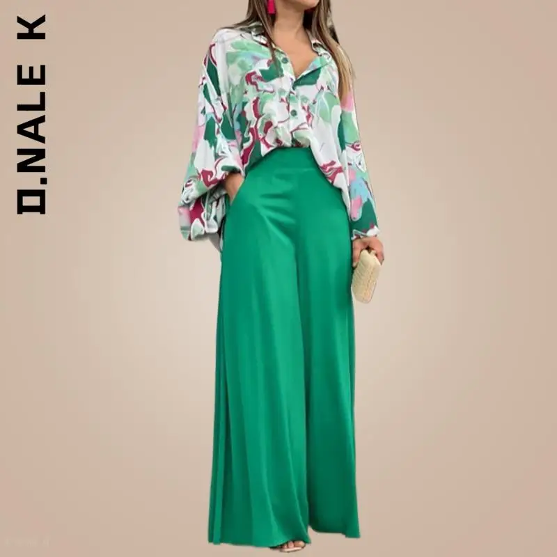 

D.Nale K New Women Set Simple Long Pants Long Sleeve 2 Piece Set Retro Women's Tracksuit Party Sweatsuits For Women Female