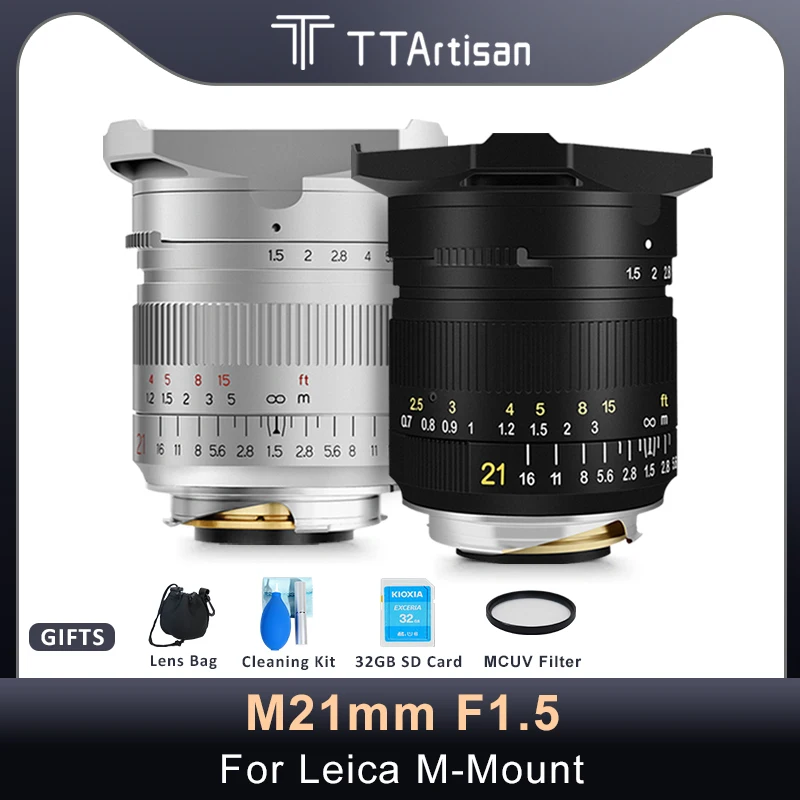 

TTArtisan 21 мм F1.5 Полный Объектив класса славы для Leica M-Mount Camera s Like Leica M-M240 M3 M7 M6 M8 M9 M10 M9p полная Рамка объектива камеры