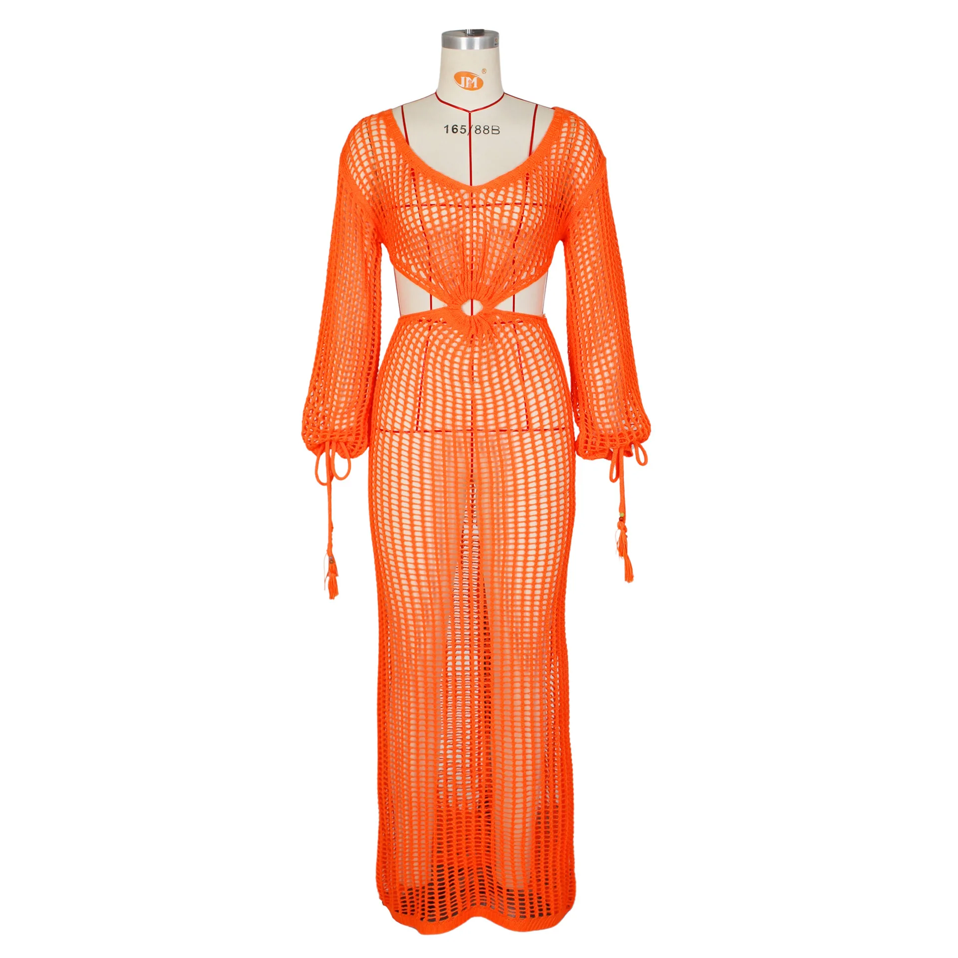 Женское трикотажное платье-туника DEKA розовое Пляжное Платье макси с глубоким