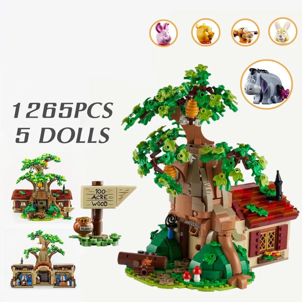 

21326 Disney 1265 шт. Винни дерево пуха дом медведь строительные блоки кирпичи игрушки Дети Подарки на день рождения 7178 61326