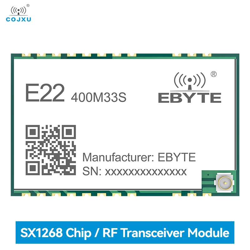 

SX1268 RF Transceiver Module 433/470MHz LoRa Spread Spectrum 2W Long Distance 16KM COJXU E22-400M33S Stamp Hole/IPEX SPI SMD