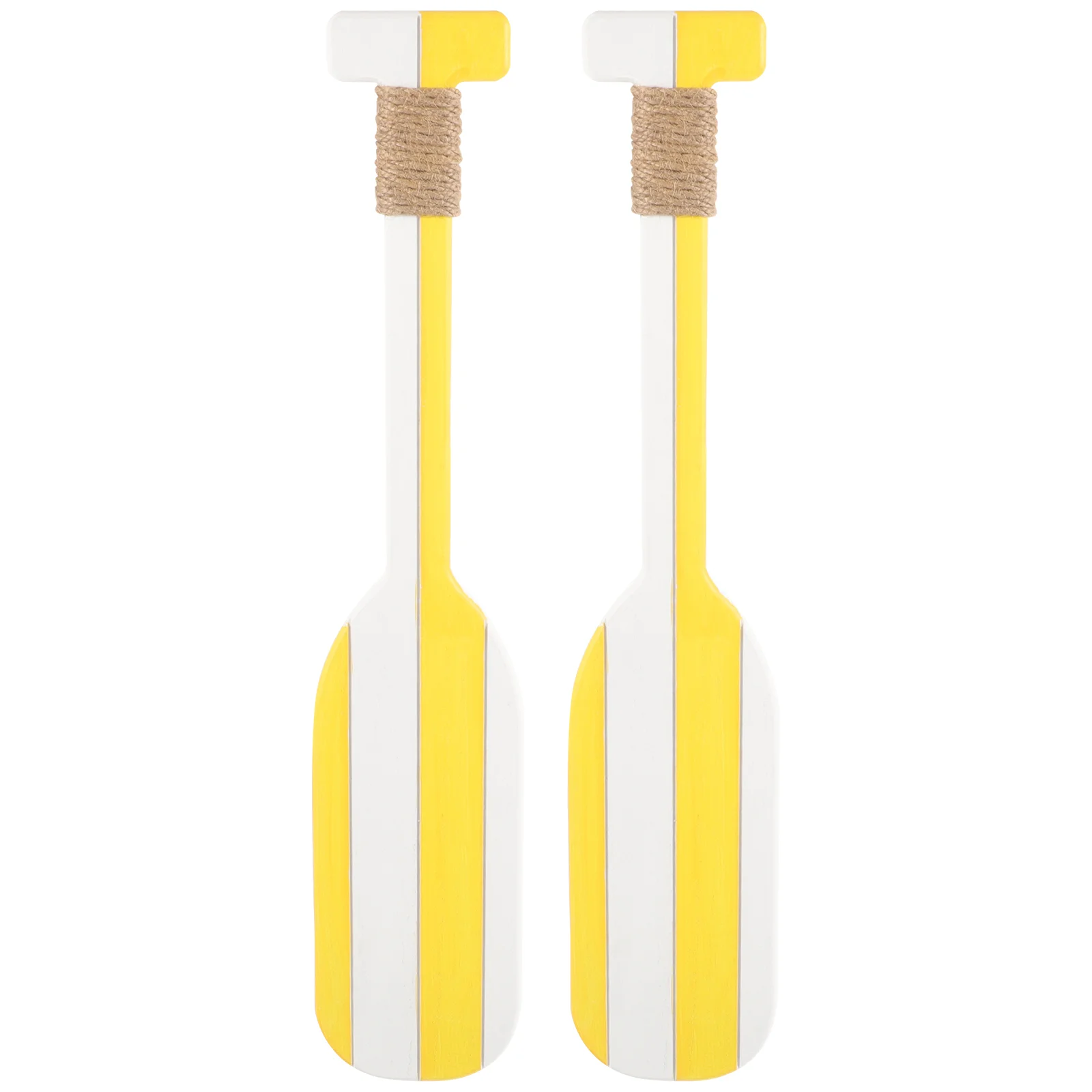 

2 Pcs Vintage Paddle Decoration Beach Wall Nautical Hanging Yellow Mediterranean Ornaments Crafts Boat Oars Wooden Door