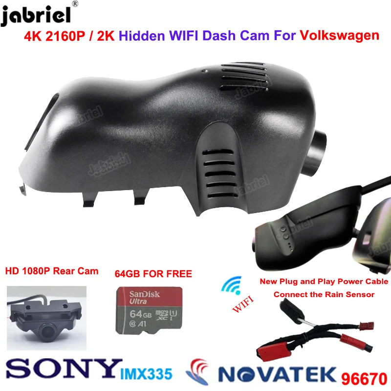 

2K 4K Dash Cam Car Dvr Rear Camera For Volkswagen Touareg for VW Touareg 2019 2018 2017 2016 2015 2014 2013 2012 2011 Dashcam