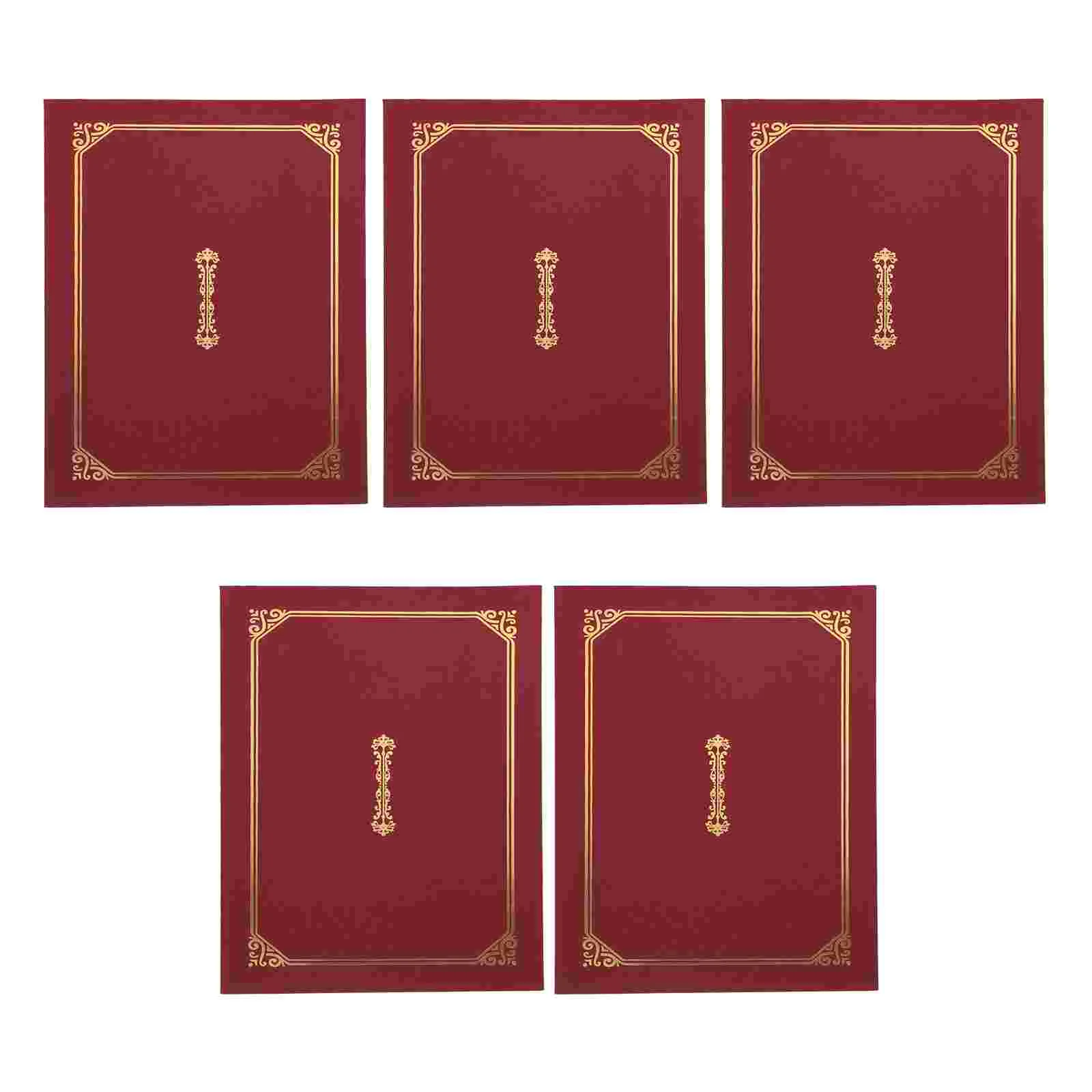 

5 Pcs Blue Folder Honor Certificate Cover Protective Covers ID Diploma Paper A4 Holder Shells Staff Archive Archivist