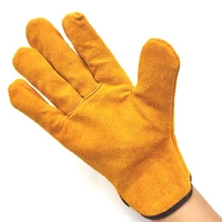 leather gloves electric welder wear resistant anti slip heat insulation labor protection welding industrial construction gloves