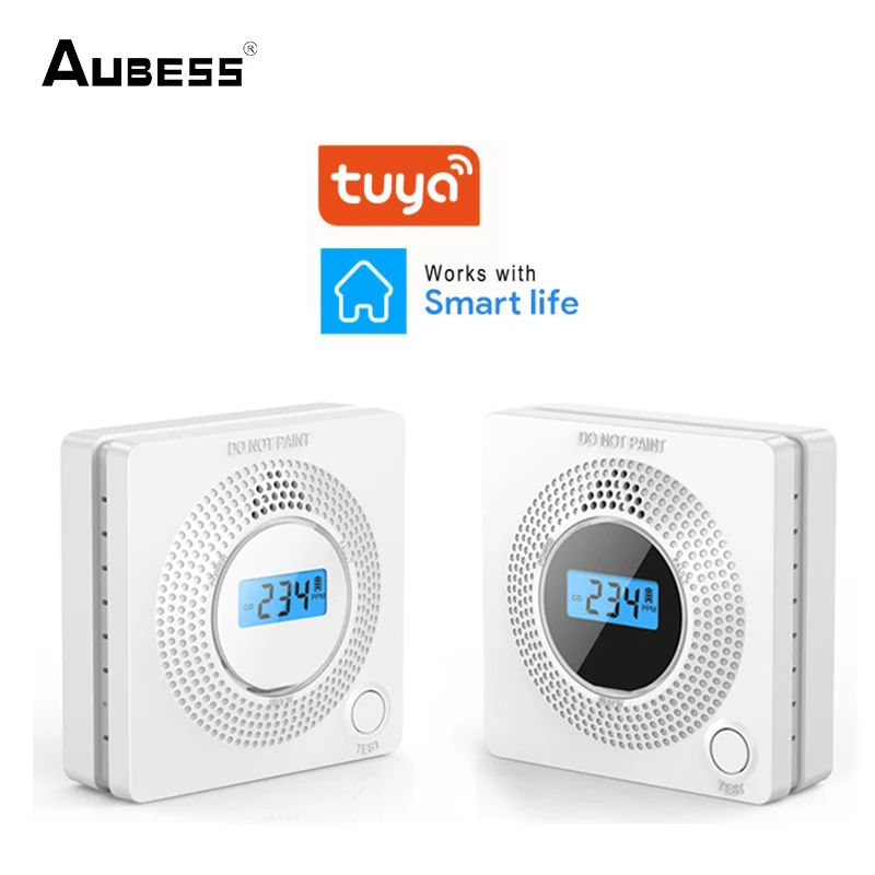 

Детектор угарного газа Aubess Tuya, Wi-Fi детектор угарного газа со встроенной сигнализацией 85 дБ, оборудование для домашней безопасности