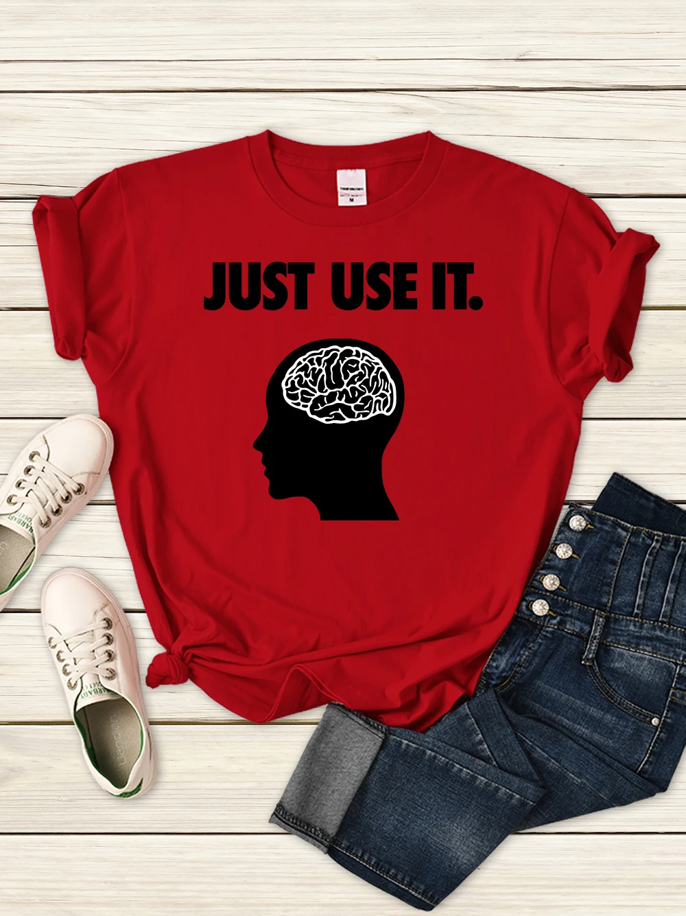 

Juse Use It -Your Brain Women Tshirt Harajuku Fashion Streetwear Fashion Cool Clothes Casual Harajuku Short Sleeve For Woman