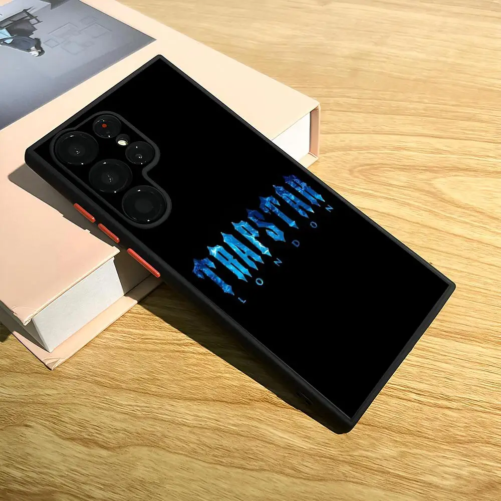 Роскошный чехол для телефона T-Trapstars L-LondonSe Samsung S25-S21 Plus Ultra S24 23 21FE черный цвет