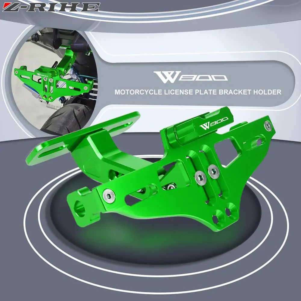 

Motorcycle Fender Eliminator Adjustable License Plate Holder Bracket LED Light For KAWASAKI W800 2022 2021 2020 2019 2018 2017