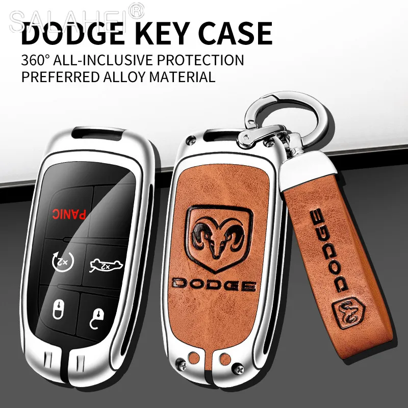 

Zinc Alloy Car Remote Key Case Cover Shell For Dodge Challenger RAM 1500 Charger Avenger Caliber Dart Nitro Keychain Accessories