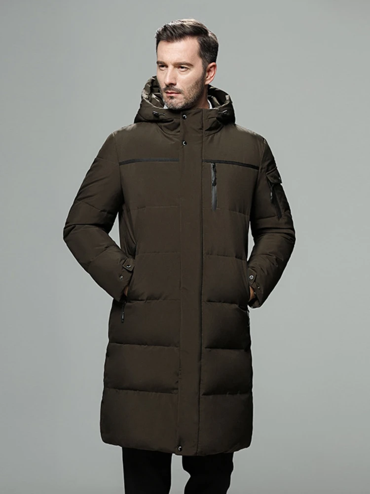2022 Winter New Men's Jacket Thickened Plus Size Hooded Mid-length High-end Down Jacket for Men