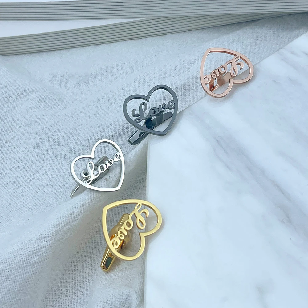 

Personalized Men's Stainless Steel Shirt Cuff Button Ladies Hollow Out Heart-shaped Love Letter Cufflinks Wedding Best Man Gifts