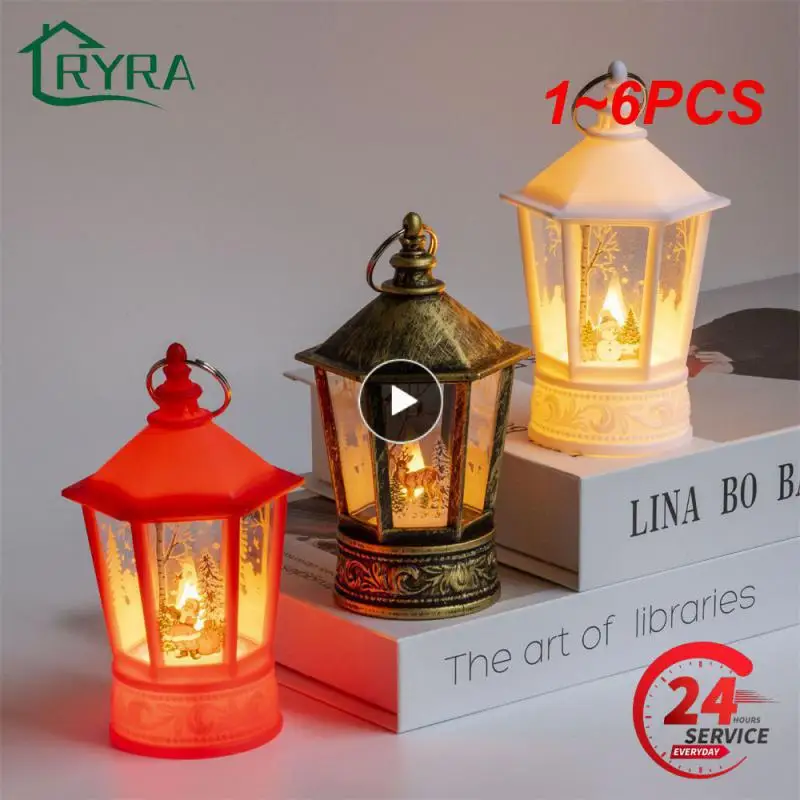 

1~6PCS Led Light Halloween Christmas Atmosphere Lantern Old Man Snowman Elk Led Electronic Candle Lamp Special Gift