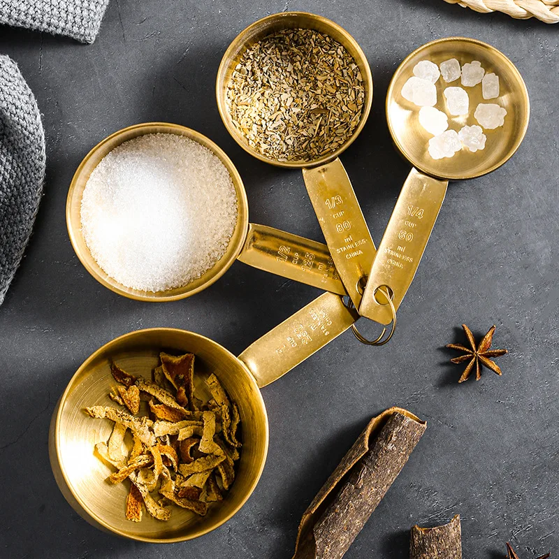 

Мерная ложка из нержавеющей стали, набор из 4 мерных ложек для кухни, для соли и кофе