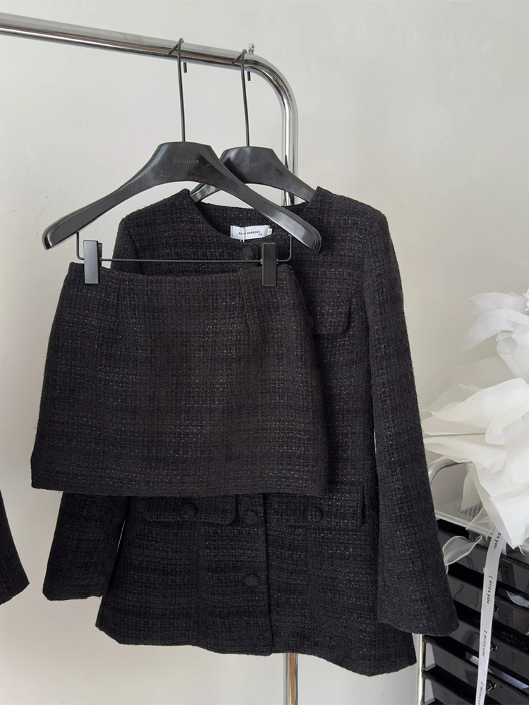 Женский черный готический костюм из двух предметов винтажное роскошное пальто с