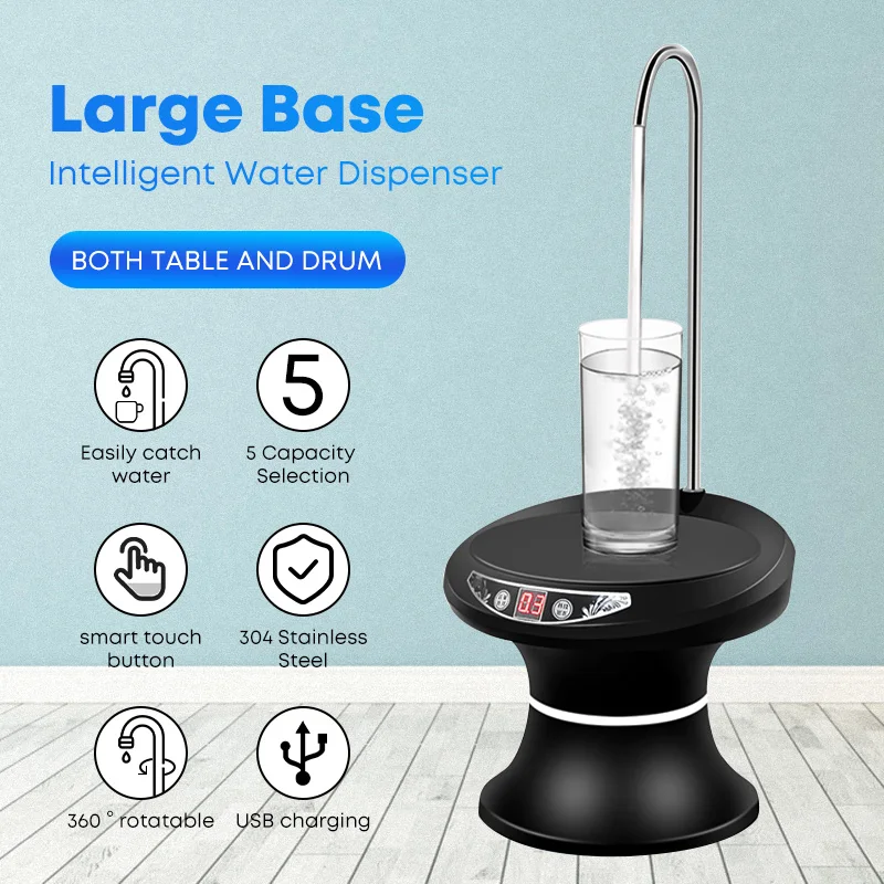 

Automatic Water Dispenser Household Smart Tray Bottled Electric Drinking Water Pump USB Charging Cordless Water Absorber