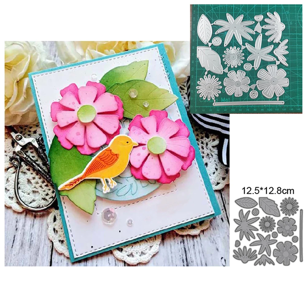 

10pcs/lot Flowers Background 2022 New Metal Cutting Dies Decoration Scrapbook Knife Mould Blade Punch Stencils Dies