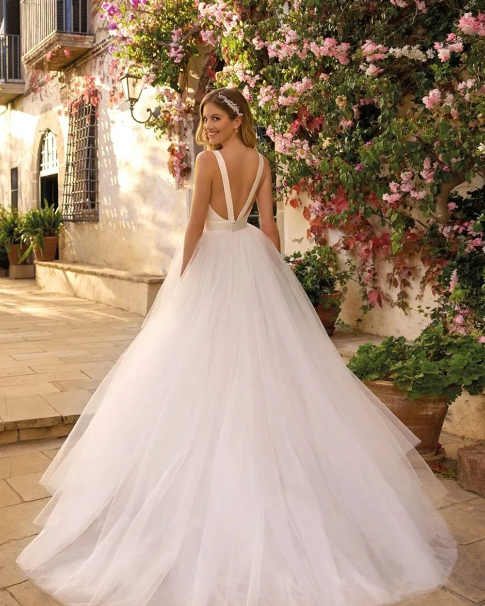 Женские свадебные платья Msikoods в стиле бохо с V-образным вырезом трапециевидной