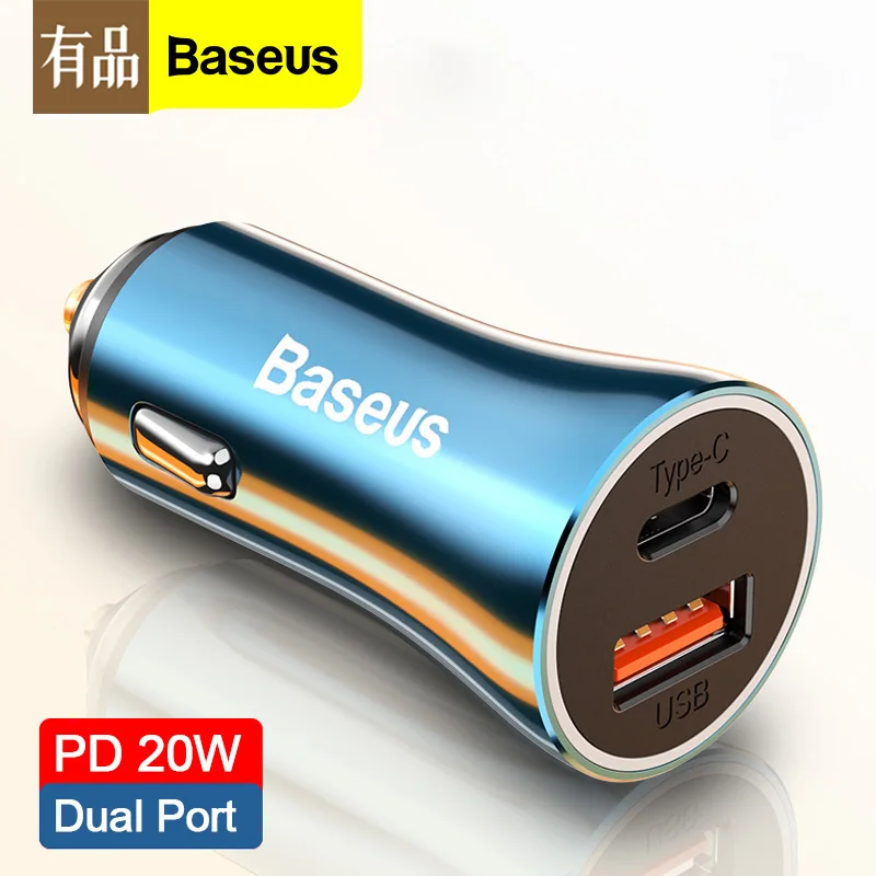 

Youpin Baseus 40W Metal USB Type C Car Charger Quick Charge SCP AFC QC 4.0 PD 20W USBC Phone Charger for IPhone Huawei Samsung