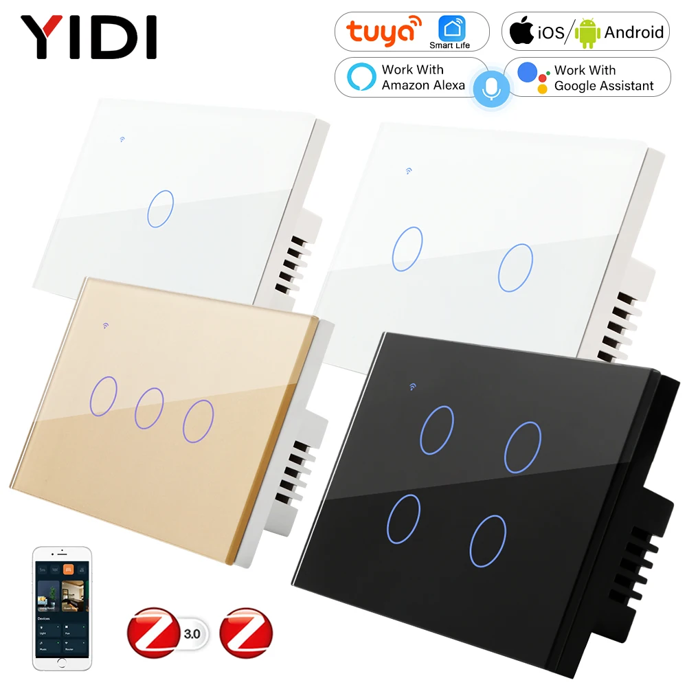 

Настенный сенсорный светильник ель света Tuya ZigBee US, Бразилия, таймер для включения и выключения лампы 110 В, пульт дистанционного управления, д...