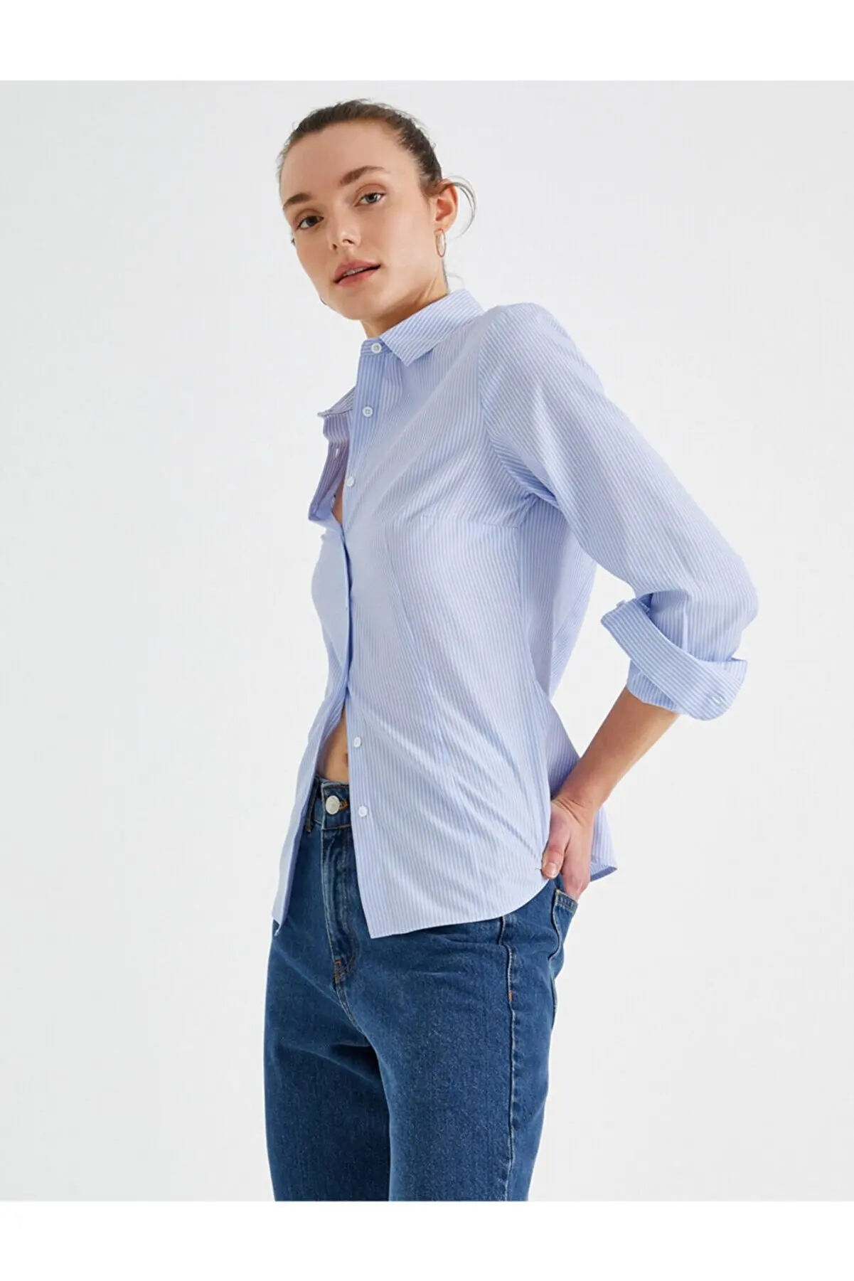 

Striped shirt cotton Summer women's Shirts Fashion women's Blouses Pretty and Cheap women's Blouses 119520082