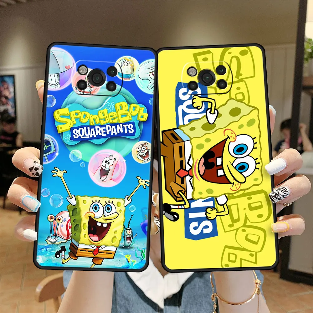 

Case Funda for Xiaomi Poco Redmi F3 Pro X4 Note 9 9S 10 11 8 X3 NFC 7 M3 F2 Note11e 8T Protection Cell Soft SpongeBob Cartoon