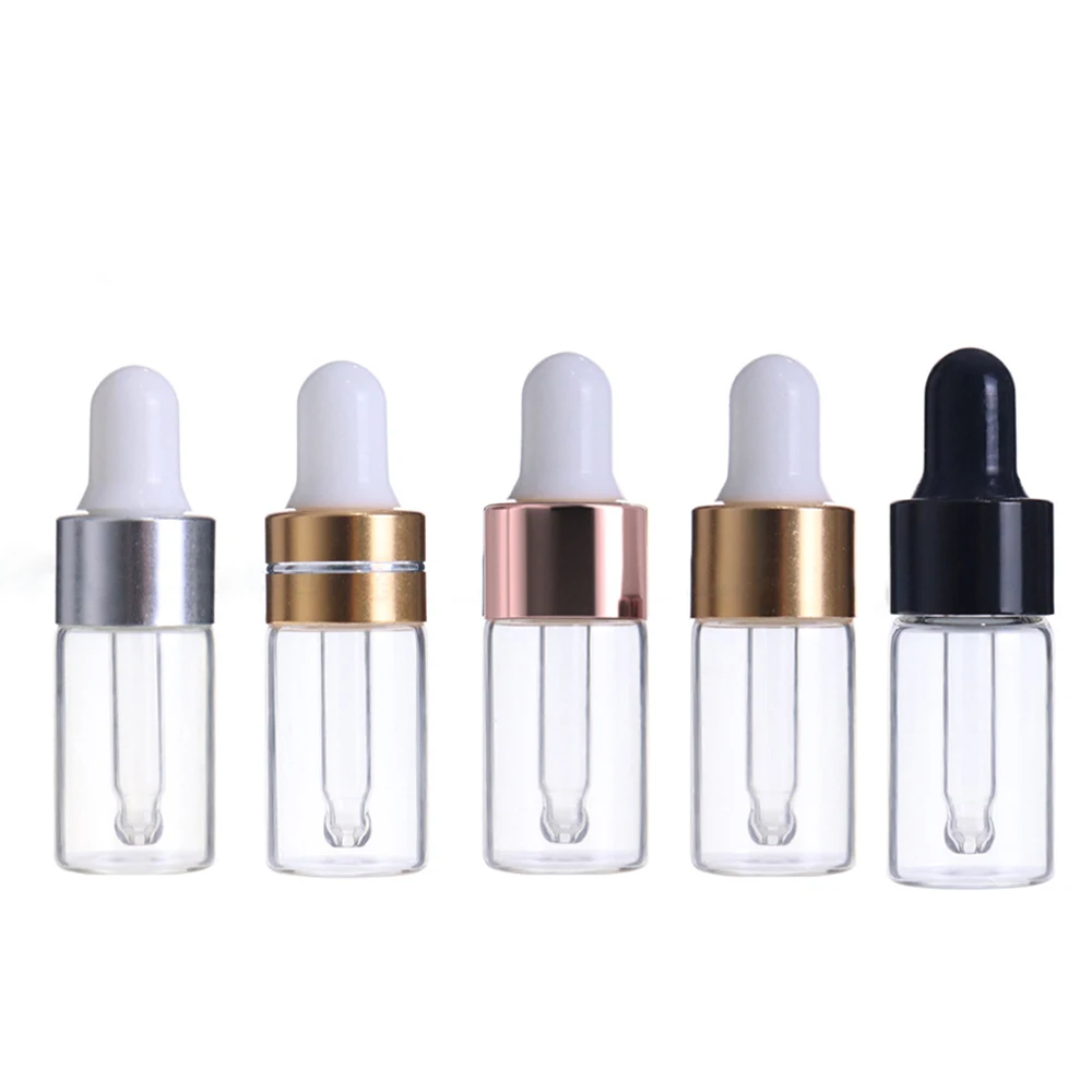 Oil Aromatherapy Bottles With Rose Gold Cap Reagent Pipettes Bottles  Transparent Bottle 1ml 2ml 3m 4m 5m