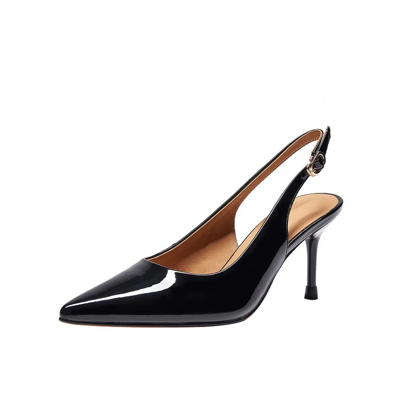 Pointed Closed Toe Women Sandals New 2023 Summer Black White High Thin Heels Sexy Party Shoes