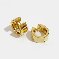 perisbox gold sliver color metal small hoop earrings for women modern piercing huggies earrings minimalist round earrings 1 8cm