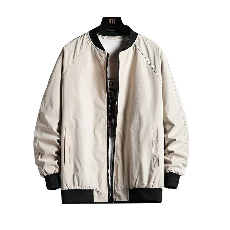 

New Jacket Jacket Spring and Autumn Fashion Trend Casual Loose Multi-color Stand Collar Solid Color Pocket Men's Jacket Outwear