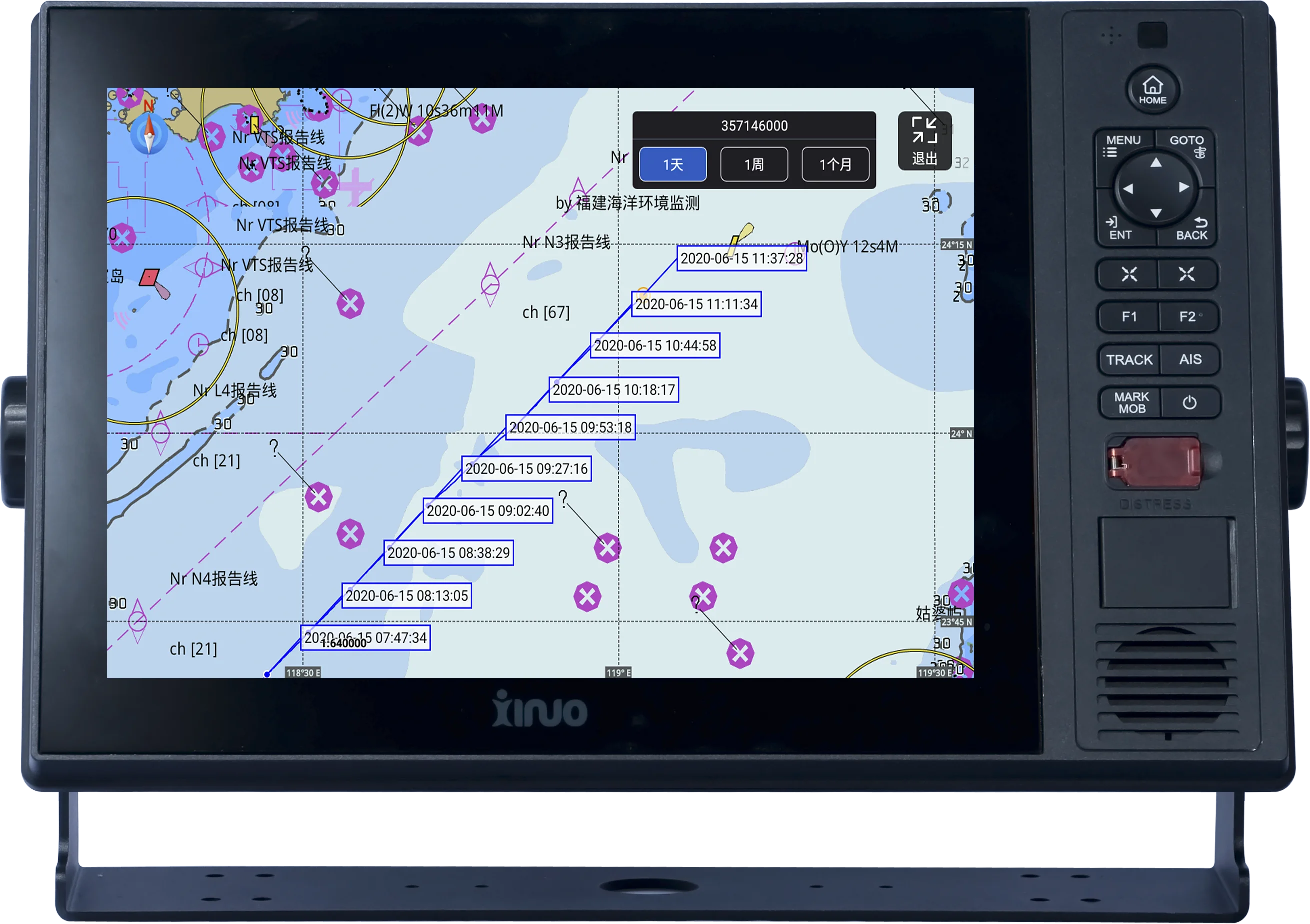 Фото Морская электроника: Многофункциональный сенсорный GPS-транспондер с AIS и картплоттером XINUO XN-60 XN-6012 12.1