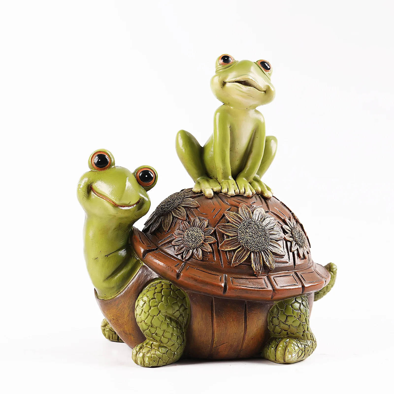 

The New Simulation frog turtle garden sculpture Creative Resin Sculpture Cute Home Living Room Garden Animal Ornament