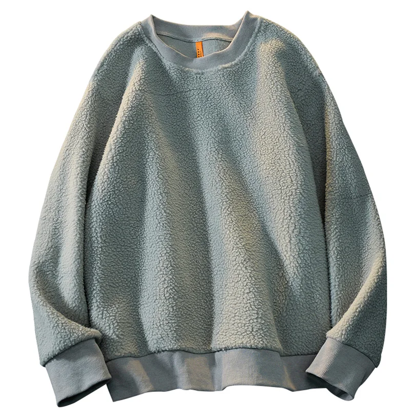 

Флисовая теплая толстовка с круглым вырезом, Мужская бархатная толстая верхняя одежда, кашемировая верхняя одежда, новинка весны 2023, толстовки с длинным рукавом