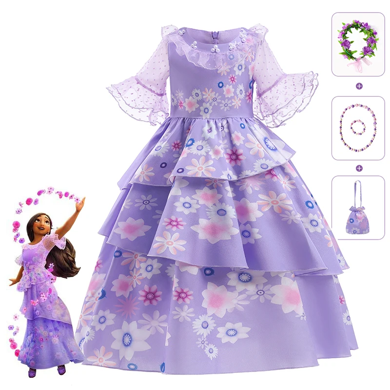 

Платье принцессы Изабели из мультфильма Disney, детские костюмы для косплевечерние на карнавал, день рождения, праздничная одежда