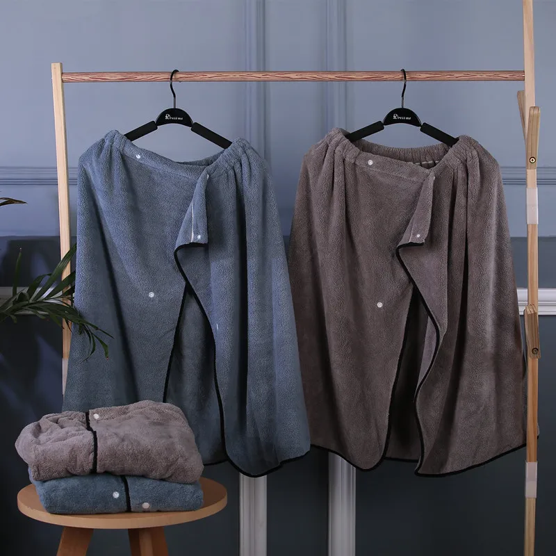 

Soft Microfiber Men's Wearable Bath Towel Adult Quick-Drying Bath Towel Bathrobe Beach Towel Blanket Home Textile 70*140cm