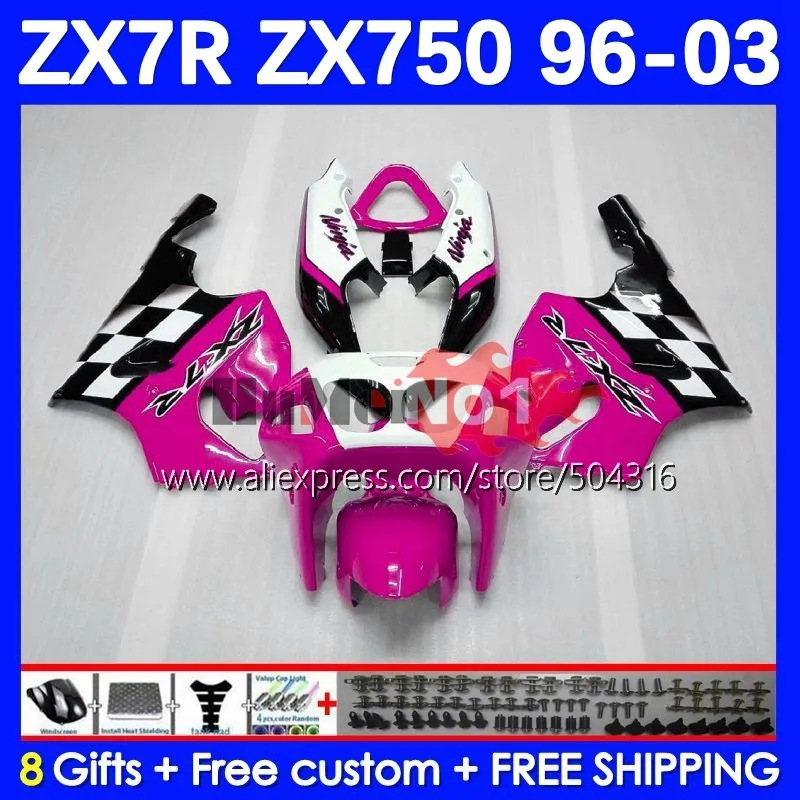 

Корпус для KAWASAKI NINJA ZX 7R 7 R ZX-750 182MC.117 ZX750 CC ZX-7R ZX7R 96 97 98 99 00 01 02 03 1996 2003 обтекатель глянцевый розовый
