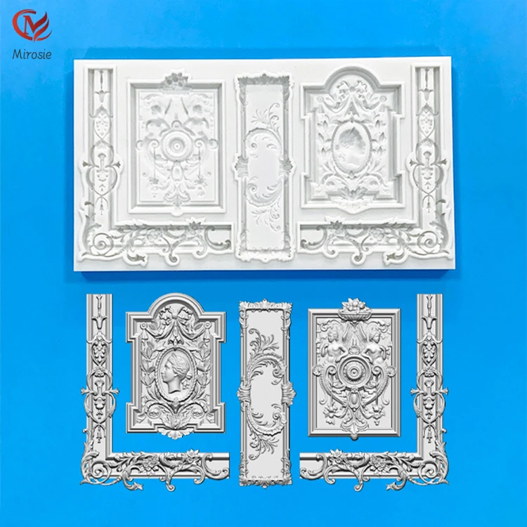 

Mirosie Baroque Embossed Clay Fondant Chocolate Silicone Moulds Christmas Cake Mold Cake Decorating Tools Molds Silicone